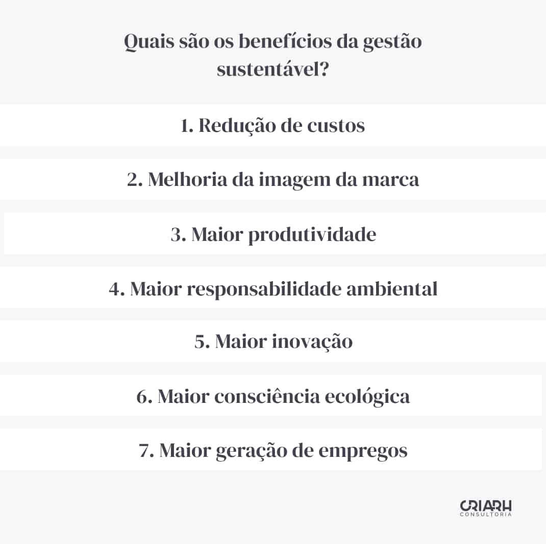 Benefícios da gestão sustentável