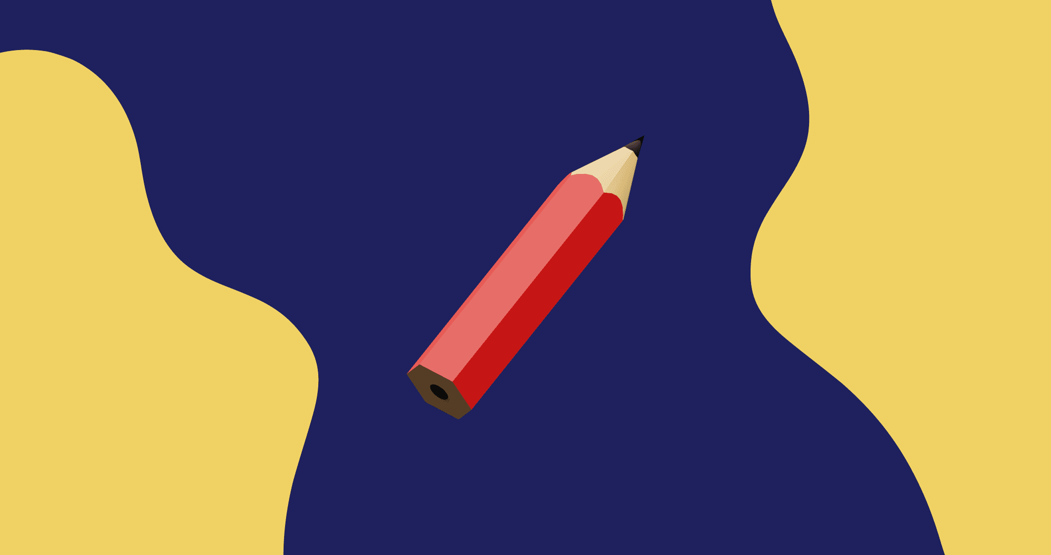 Uma ilustração de um lápis sobre um fundo azul.