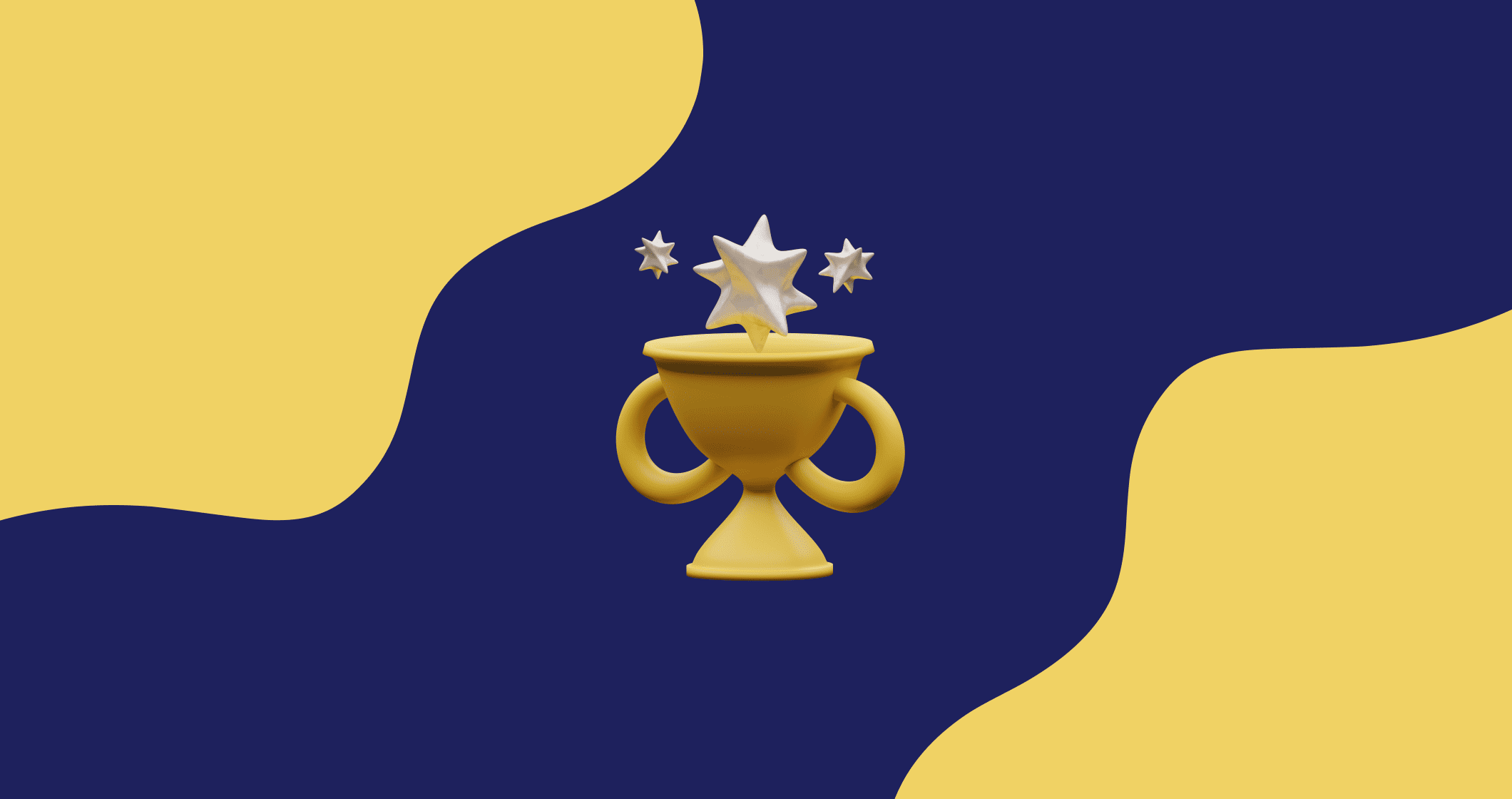 Uma imagem do troféu em um fundo amarelo.