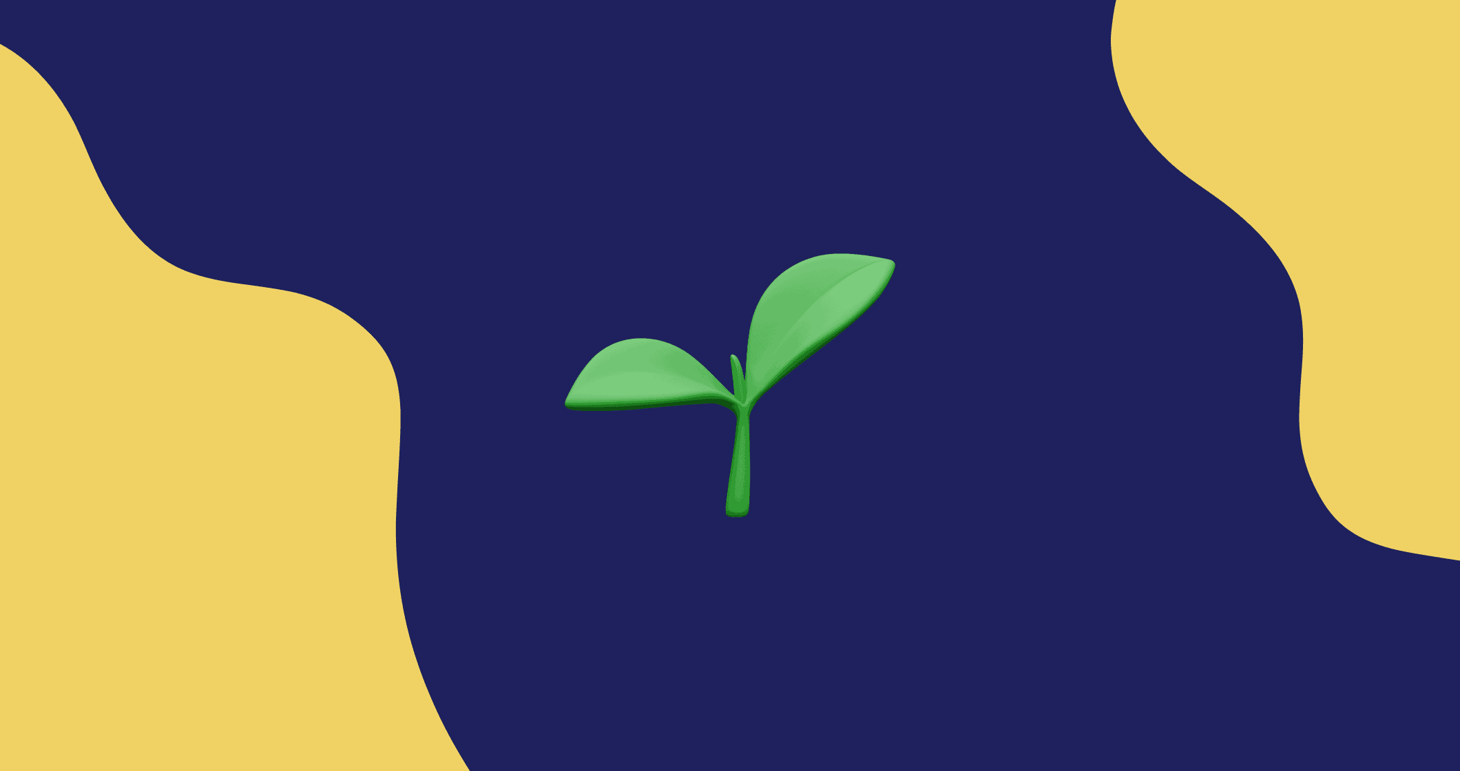 Uma planta verde sobre um fundo amarelo.