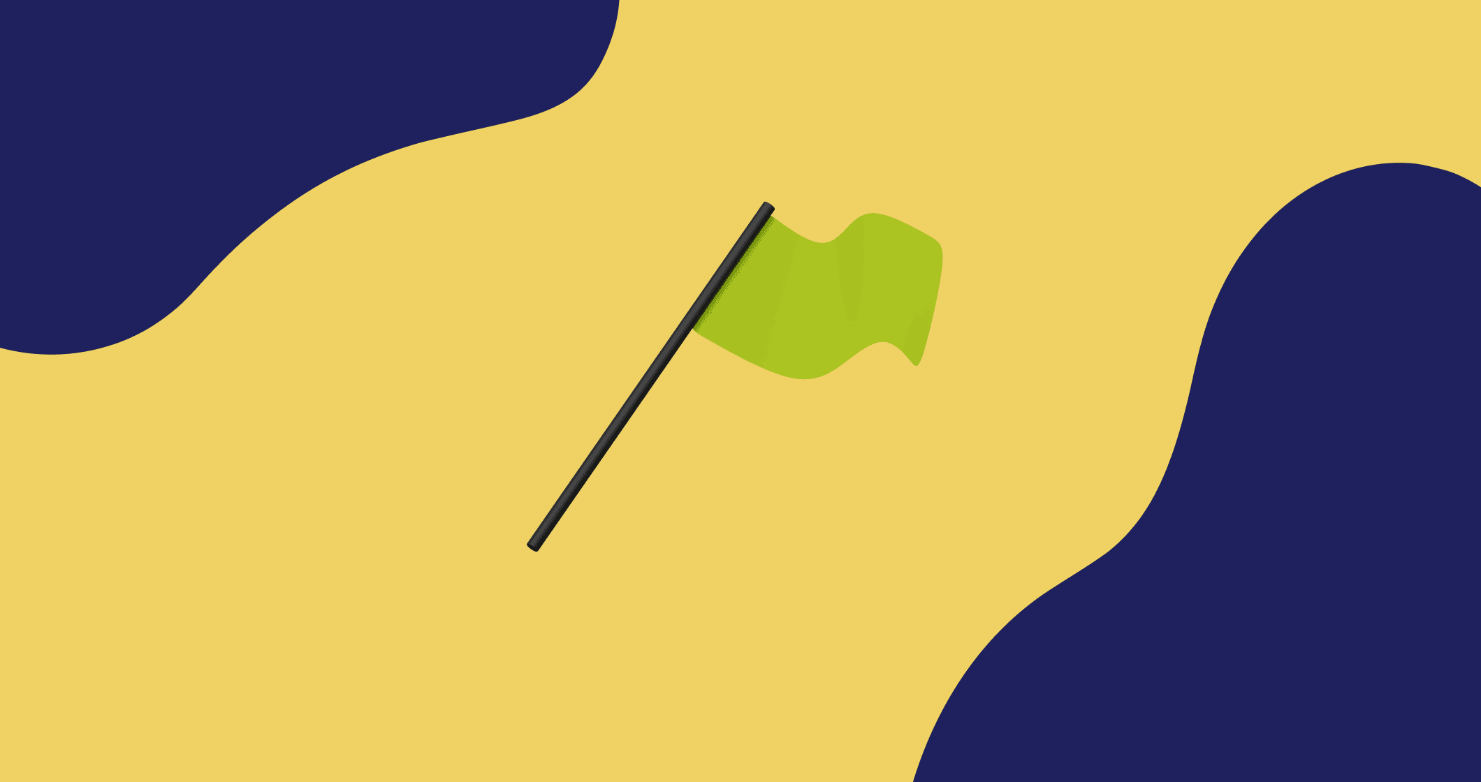 Uma bandeira verde sobre fundo amarelo e azul com treinamento rh.