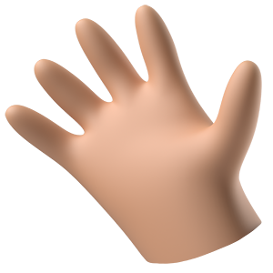 Uma mão emoji com a palma aberta expressando tradição em inovação.