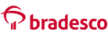 Logotipo do Bradesco sobre fundo vermelho.